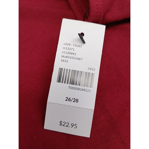 Lane Bryant Essential Red Cotton Stretch Spaghetti Strap Top Womens 26/28 NWT - Picture 4 of 7